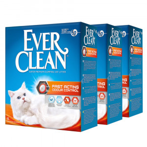 ПР0043396*3 Наполнитель для кошачьего туалета Fast Acting Мгновенный контроль запахов 6кг (упаковка - 3 шт) EVER CLEAN