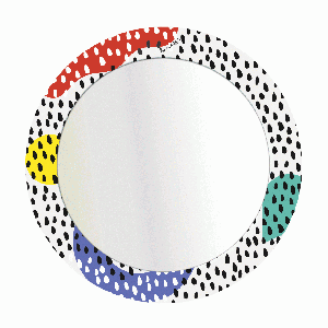 Зеркало круглое с принтом "Дождь" Drops BONESSI ДИЗАЙНЕРСКИЕ 081624 Разноцветный