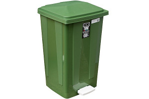 17526558 Прямоугольный мусорный контейнер 48 л с педалью пластик зеленый 1 ПЛ-BO642gr BORA