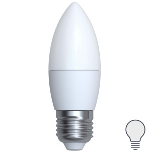 Лампа светодиодная E27 220-240 В 7 Вт свеча матовая 750 лм, нейтральный белый свет VOLPE