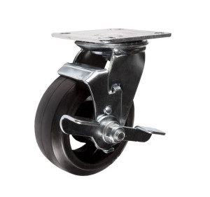 90669256 Большегрузное колесо SCdbn 42 поворотное с тормозом с площадкой Ø100 мм 250 кг нейлон STLM-0331263 А5