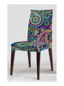 90787196 Декоративный чехол на стул "Цветочный пэйсли" со спинкой велюровый STLM-0381533 JOYARTY
