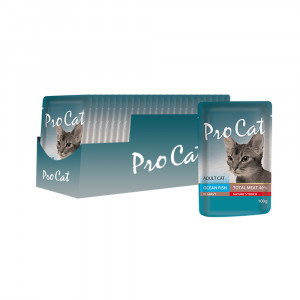 ПР0042314*24 Корм для кошек океаническая рыба конс. пауч 100г (упаковка - 24 шт) Pro Cat