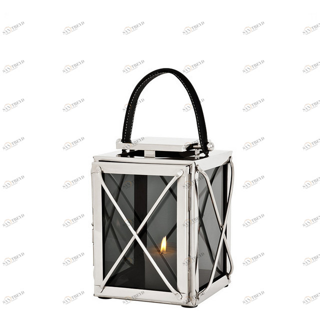 Подсвечник-фонарь серебристый с черным стеклом Ipanema S от Eichholtz EICHHOLTZ EICHHOLTZ 060342 Серебро;черный 