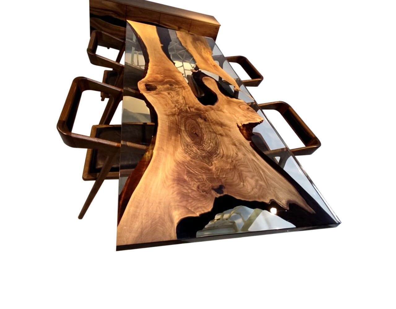 Прямоугольный стол из орехового дерева и смолы Legnor LEG2408805 ARCH-00043595 - Вид №4