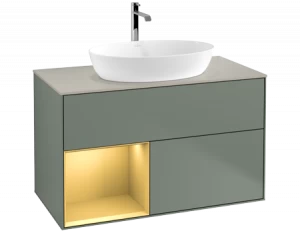 Villeroy&Boch Тумба под раковину Прямоугольная версия F773HFGM Finion Olive Matt Lacquer