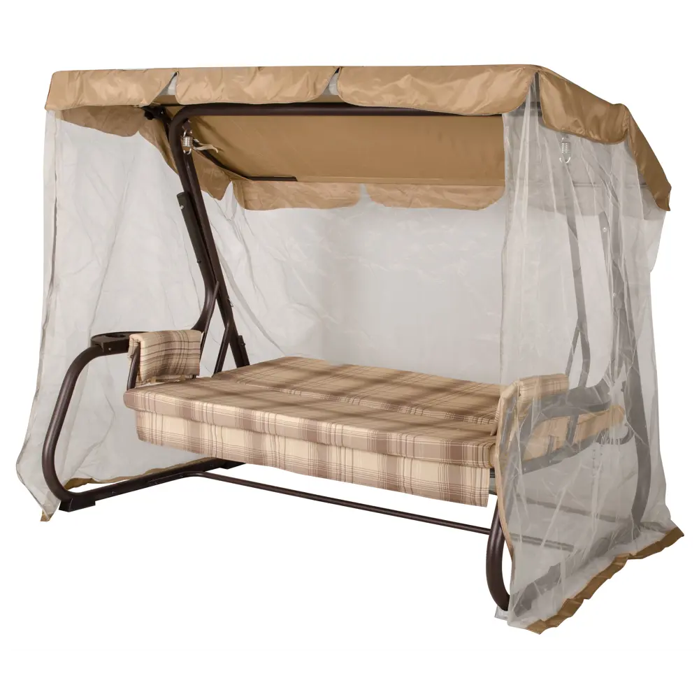 Качели садовые Удачная мебель Женева 3-х местные до 350 кг шоколад STLM-2184814 - Вид №2