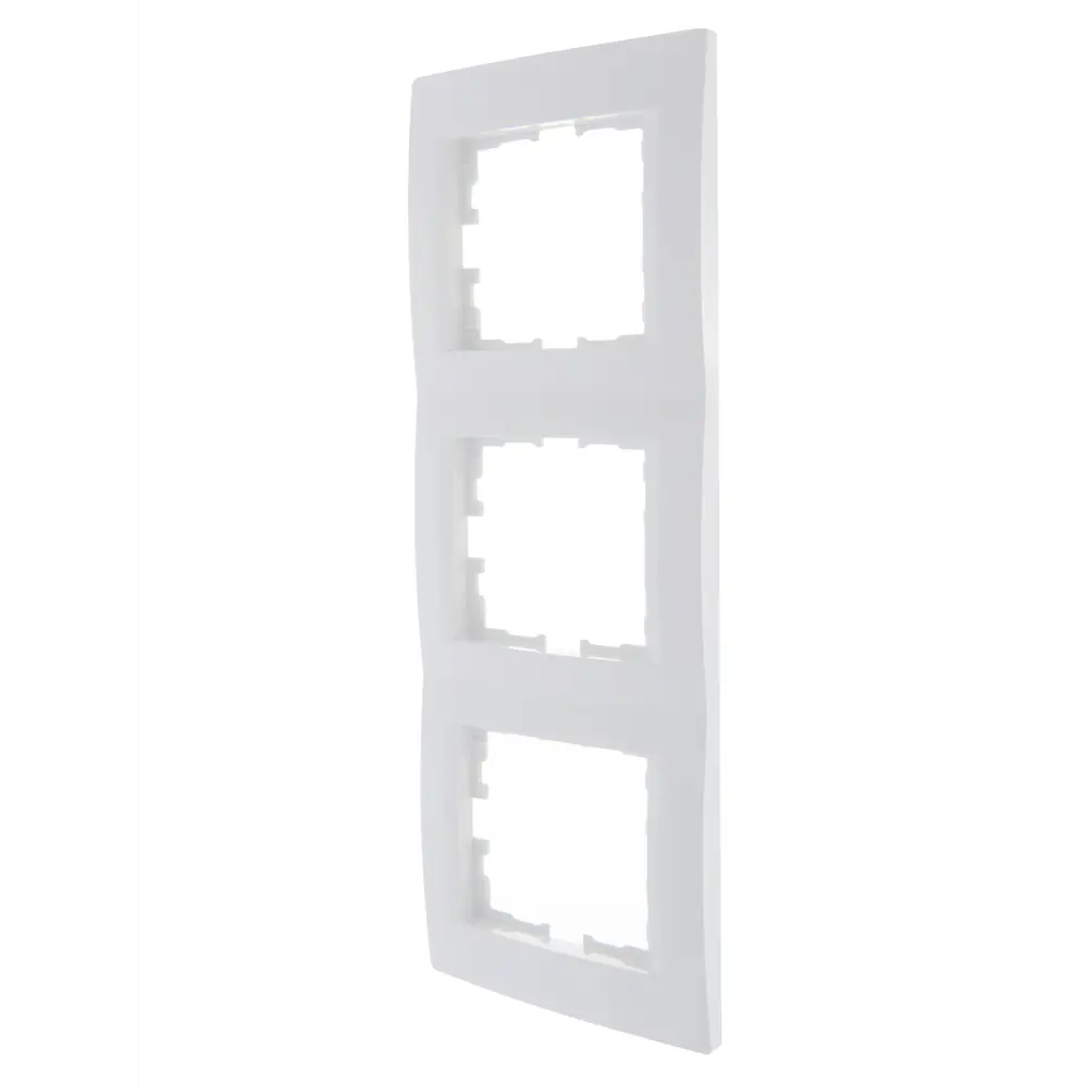 Рамка для розеток и выключателей Lezard Karina 3 поста вертикальная цвет белый STLM-2192976 - Вид №2