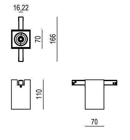 Потолочный алюминиевый светодиодный квадратный прожектор Lucifero's мини-трек-потолок ARCH-00090608 - Вид №3