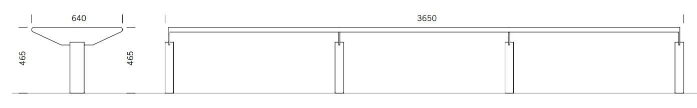Скамья из нержавеющей стали с подлокотниками без спинки BENKERT BANKE Siardo ARCH-00076068 - Вид №3