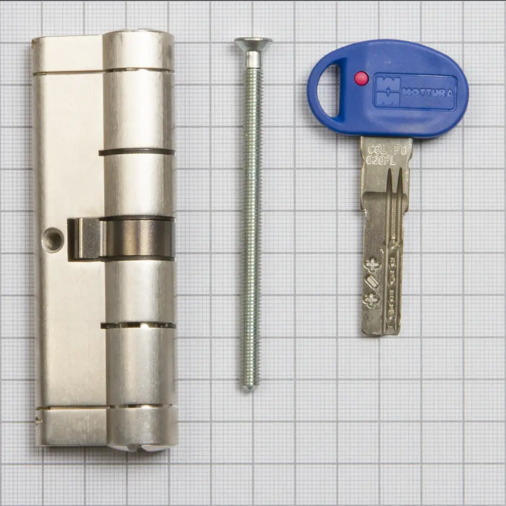 Цилиндр Mottura Champions Pro CP4D414601, 36x10x41 мм, ключ/ключ, цвет матовый никель STLM-2082675 - Вид №2
