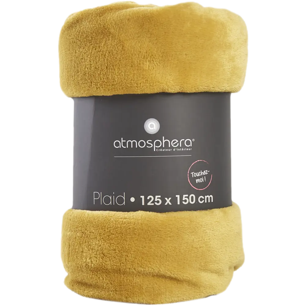 Плед 125X150 см фланель цвет жёлтый Atmosphera STLM-2116431 - Вид №3