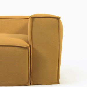 107956 2-местный диван с левым шезлонгом и съемными чехлами горчичный La Forma Blok