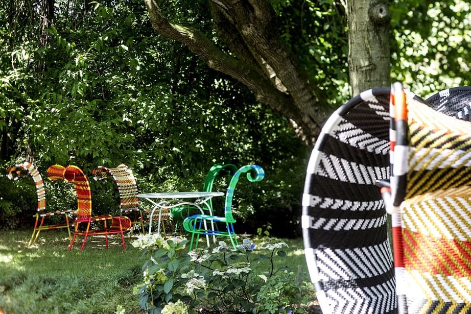 Стул из плетеной полиэтиленовой проволоки с высокой спинкой MOROSO M'afrique ARCH-00143465 - Вид №7