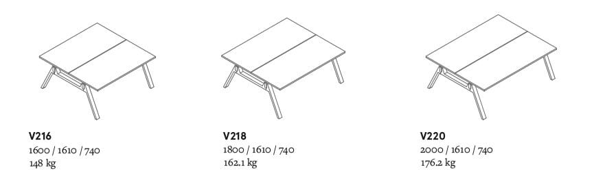 Деревянный многосекционный прямоугольный стол MDD Viga ARCH-00027626 - Вид №23