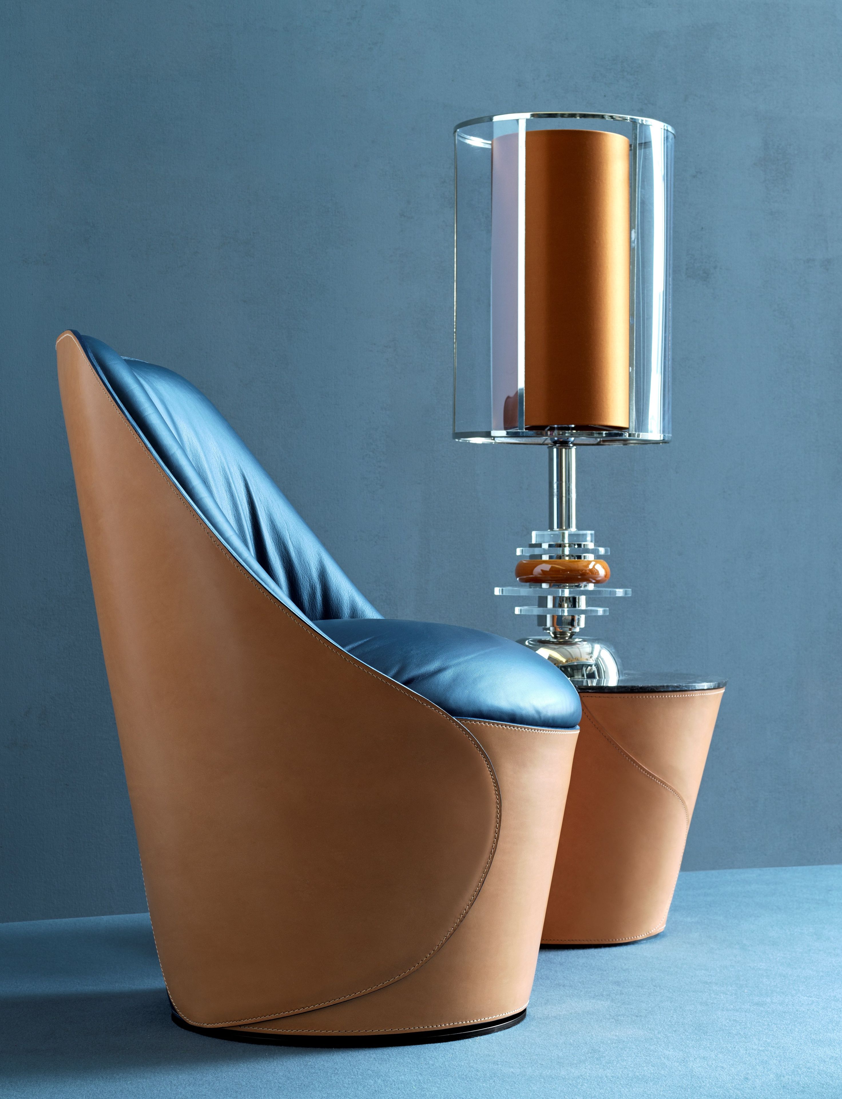 Кожаный поворотный стул Fasem Electa ARCH-00079586 - Вид №2