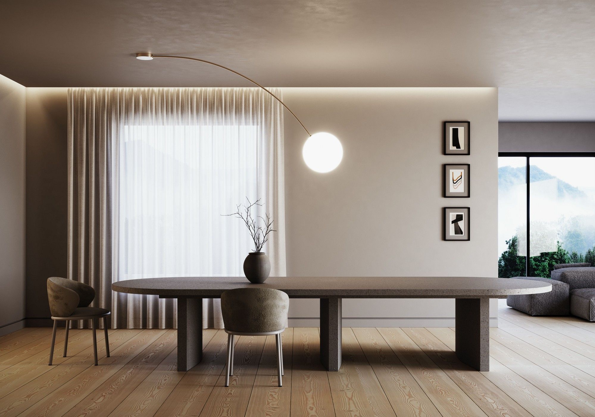 Светодиодный потолочный светильник из металла и выдувного стекла Italamp провод ARCH-00134247 - Вид №2