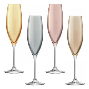 G978-09-960 Набор бокалов для шампанского polka, 225 мл, металлик, 4 шт. LSA International