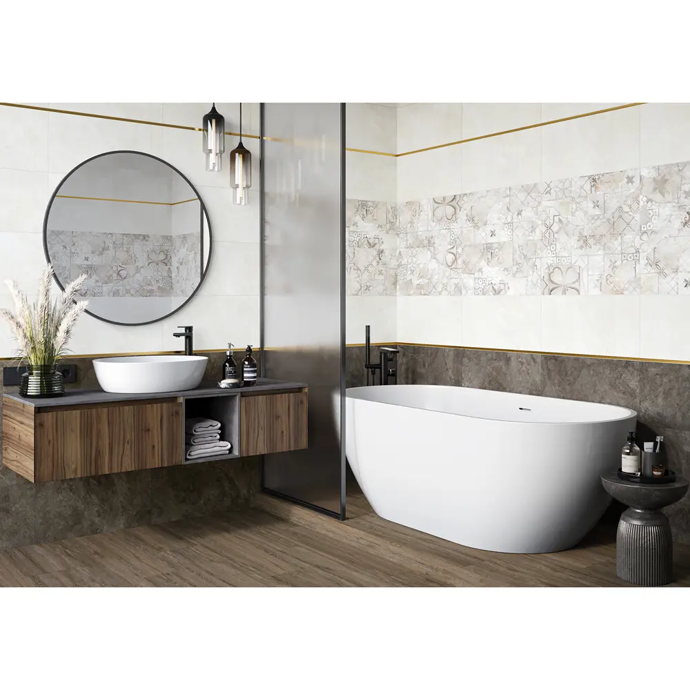 Настенная плитка Alma Ceramica Oxford 14 30x60 см 1.98 м² матовая цвет бежевый STLM-2027067