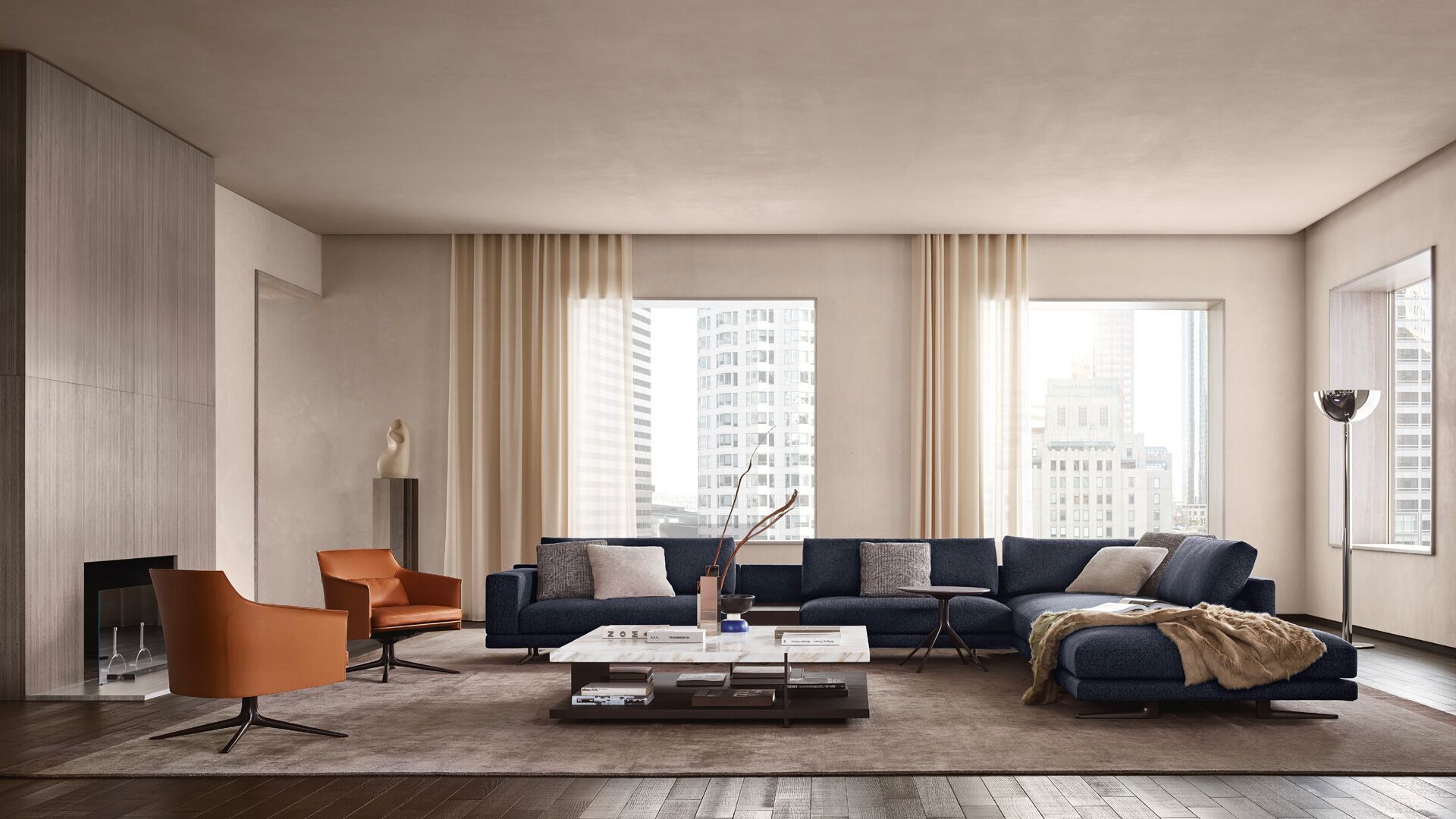 Угловой диван из ткани Poliform ARCH-00101016 - Вид №1