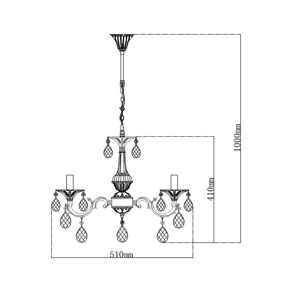 Люстра Люкс HD73023-5 5xE14x60 Вт, металл/хрусталь, цвет бронза WINK STLM-2192167 - Вид №9
