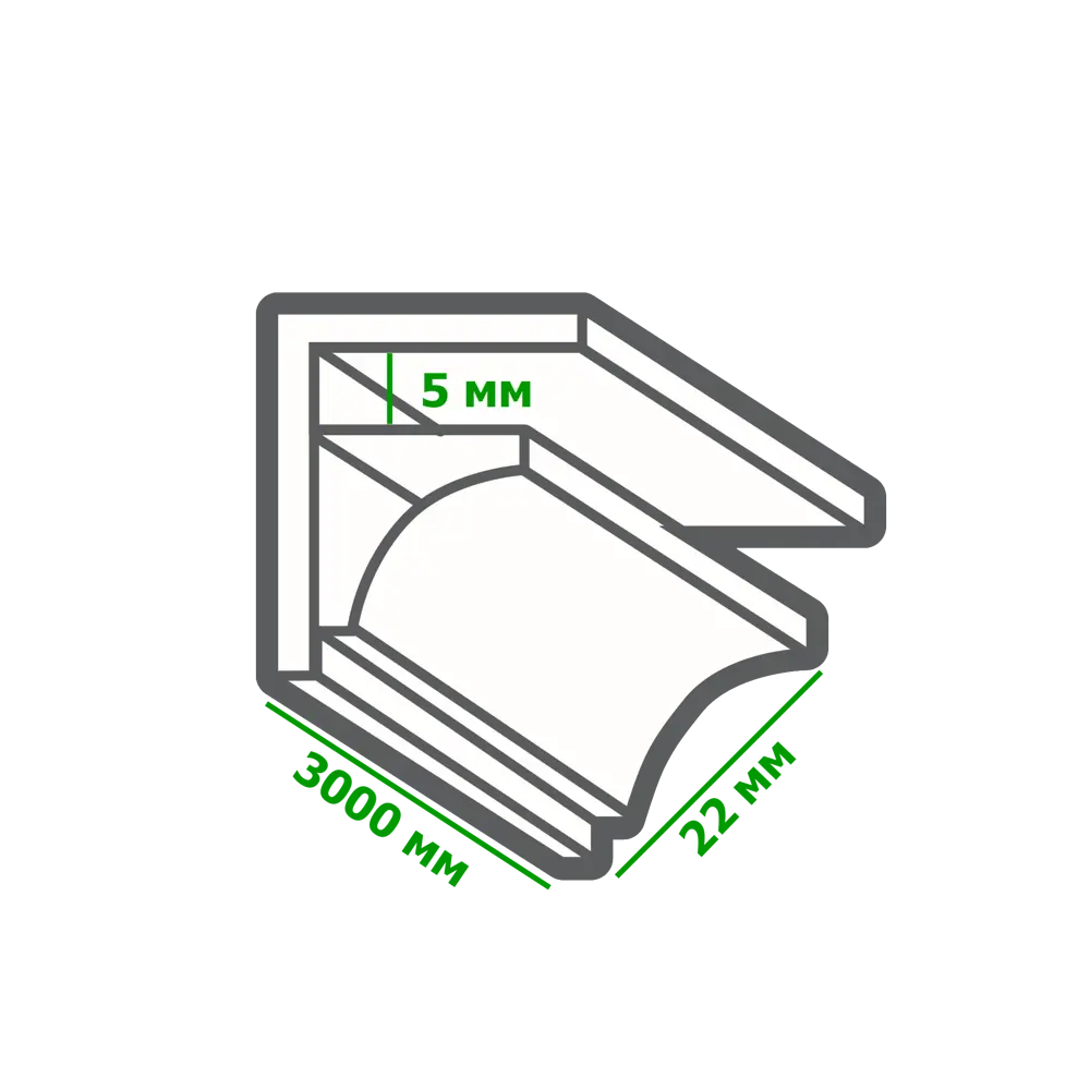 Плинтус ПВХ потолочный для панелей 5 мм Белый 3000 мм РСП STLM-2150591 - Вид №2
