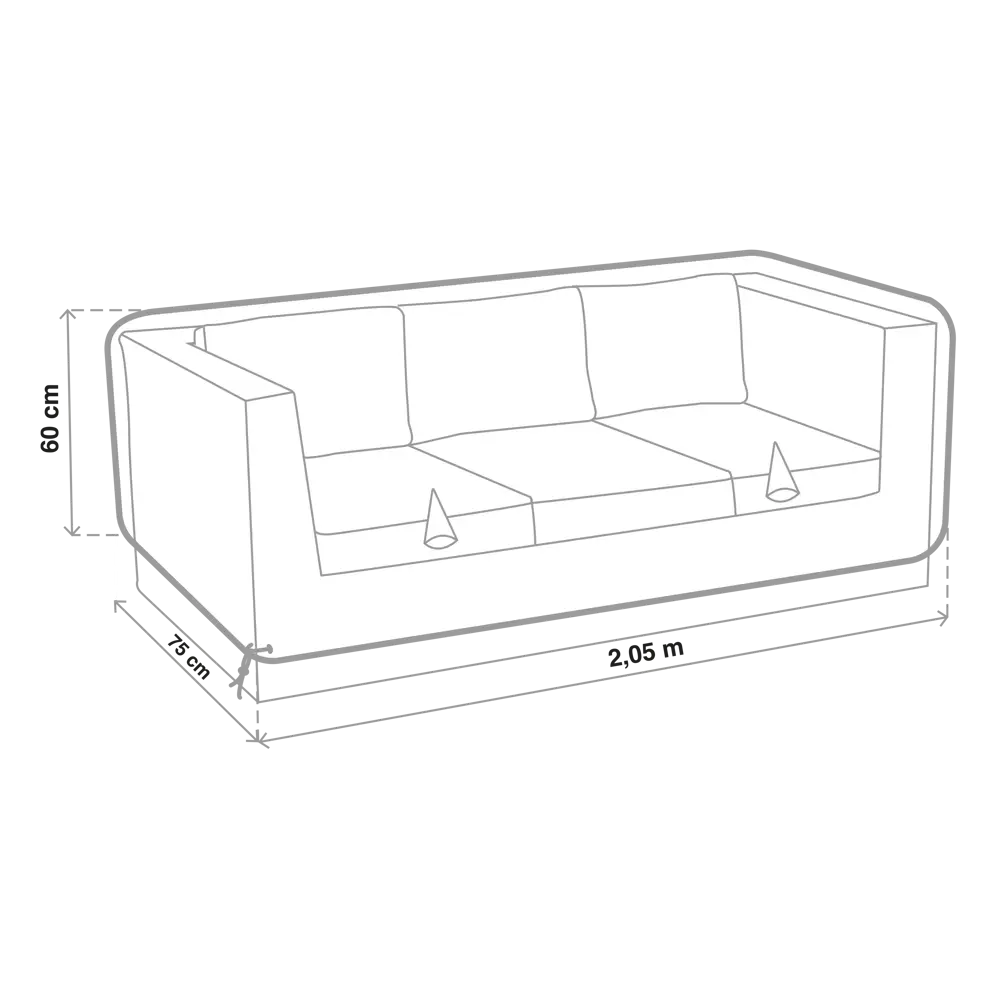 Защитный чехол для дивана Naterial 75x60x205 см полиэстер светло-серый STLM-2168281 - Вид №6
