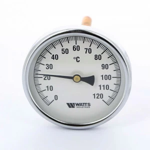 Термометр биметаллический F+R801 100мм с погружной гильзой WATTS Ind 120 град.C гильза 150мм