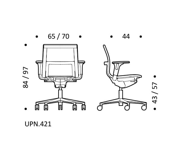 5-спицевое вращающееся сетчатое офисное кресло с колесами ICF стул ARCH-00038880 - Вид №4