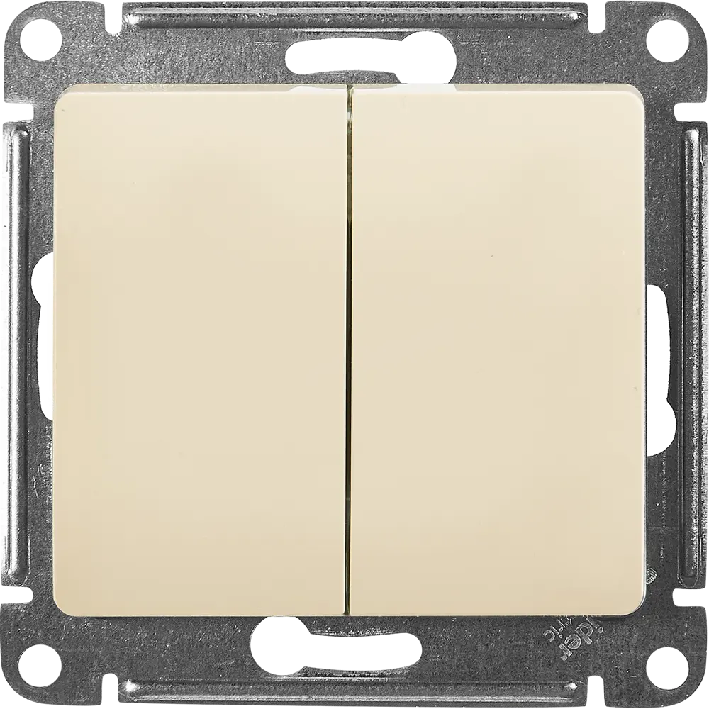 Переключатель Schneider Electric Glossa с двумя клавишами в бежевом цвете 86710621 STLM-0070868 - Вид №1