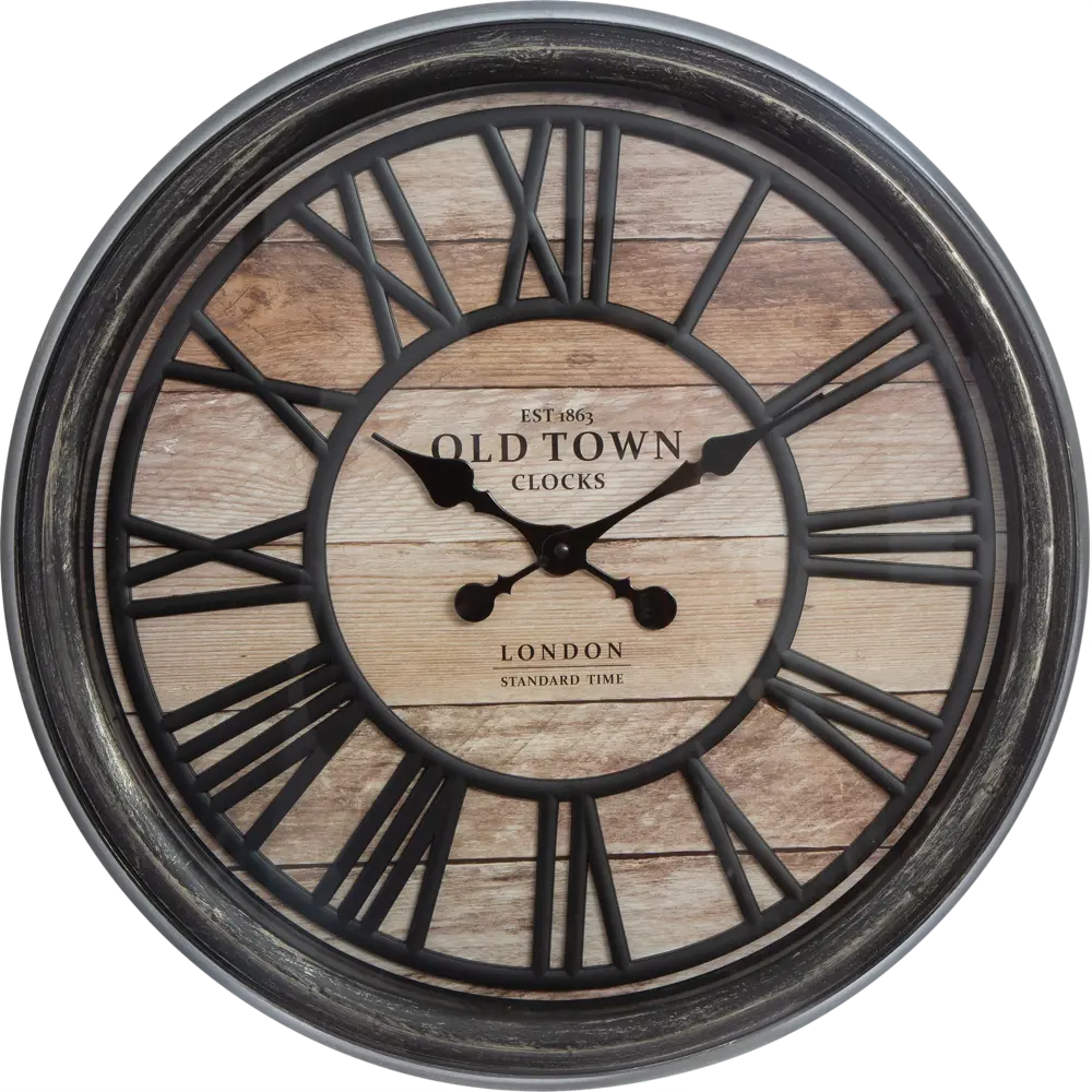 Часы настенные Atmosphera Old town круглые пластик цвет коричневый ø50 см STLM-2002171 - Вид №1