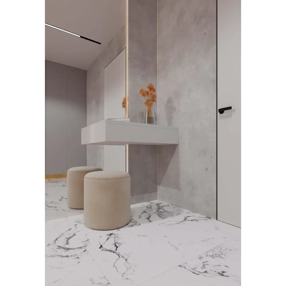 Глазурованный керамогранит Arcadia Ceramica Borghini Silver Carving 60x60 см 1.44 м² матовый цвет белый STLM-2206816 - Вид №7