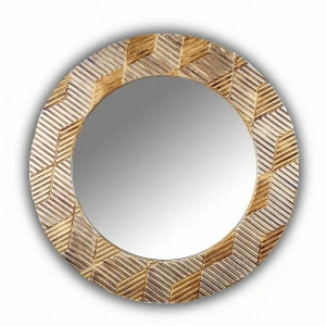 Зеркало круглое настенное золото с серебром FASHION ADEPTNESS IN SHAPE FASHION 00-3860130 Золото;серебро
