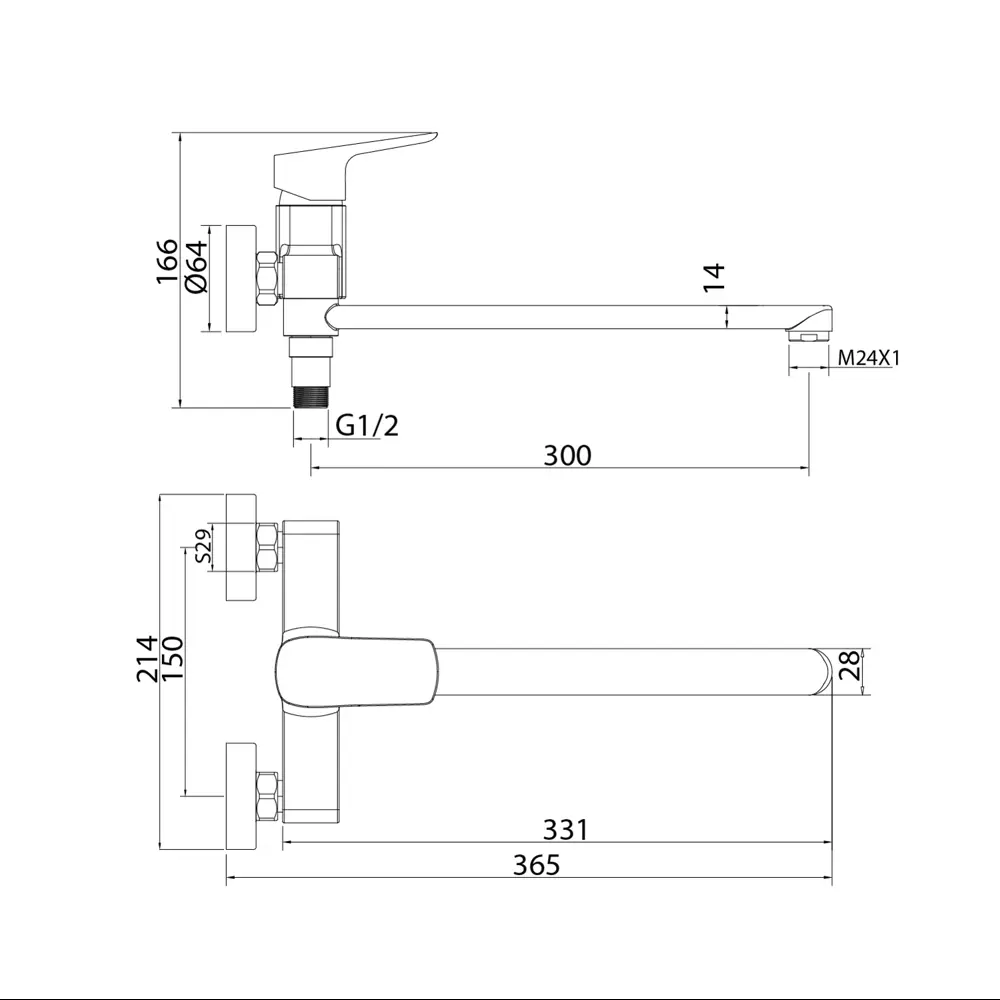 Смеситель для ванны Iddis Ridge RIDSBL2i10WA однорычажный универсальный цвет хром STLM-2092541 - Вид №2