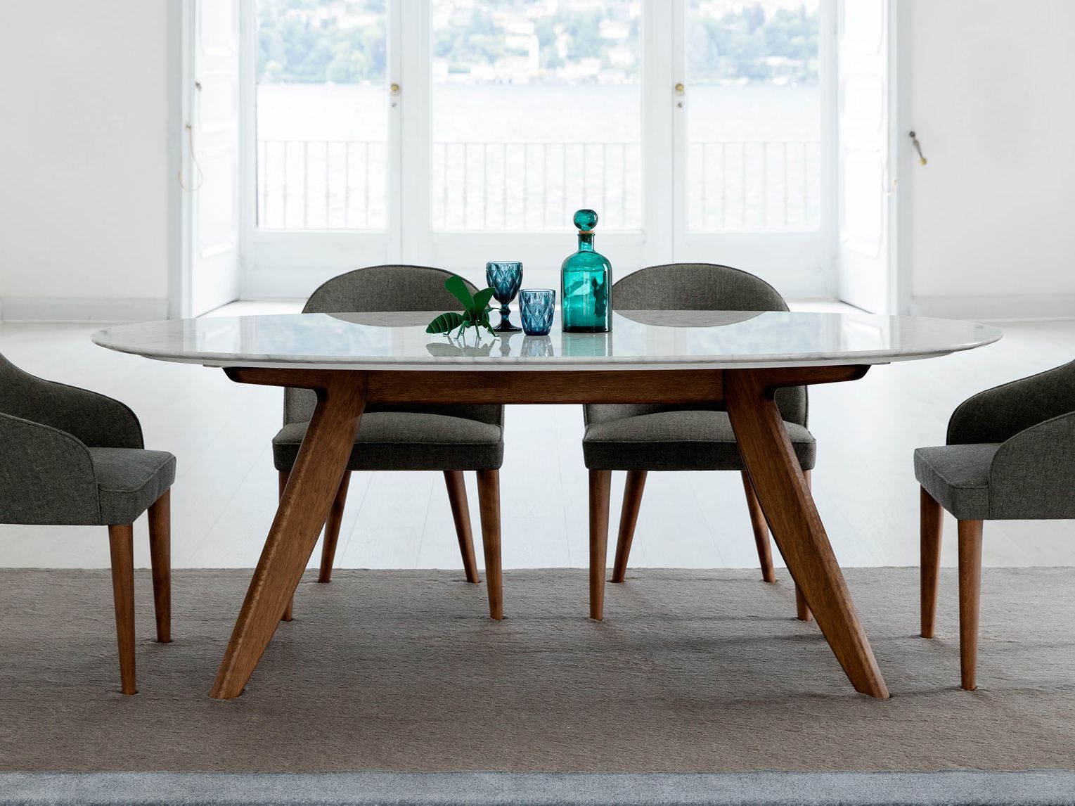 Мраморный овальный стол для гостиной BertO RING ARCH-00017949