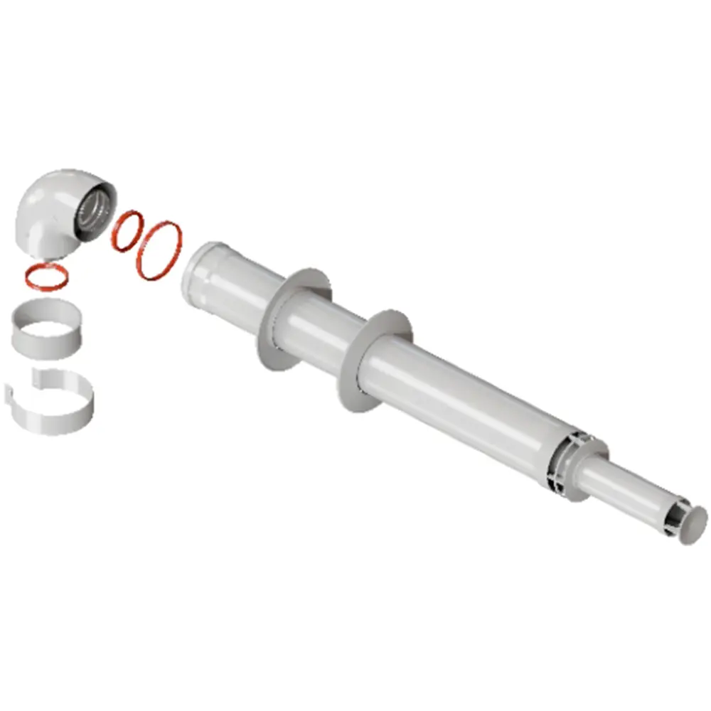 Комплект дымохода Rommer антилёд 60/100 мм 1000мм хомут в комплекте RCA-6010-211000 Отсутствует STLM-2188771