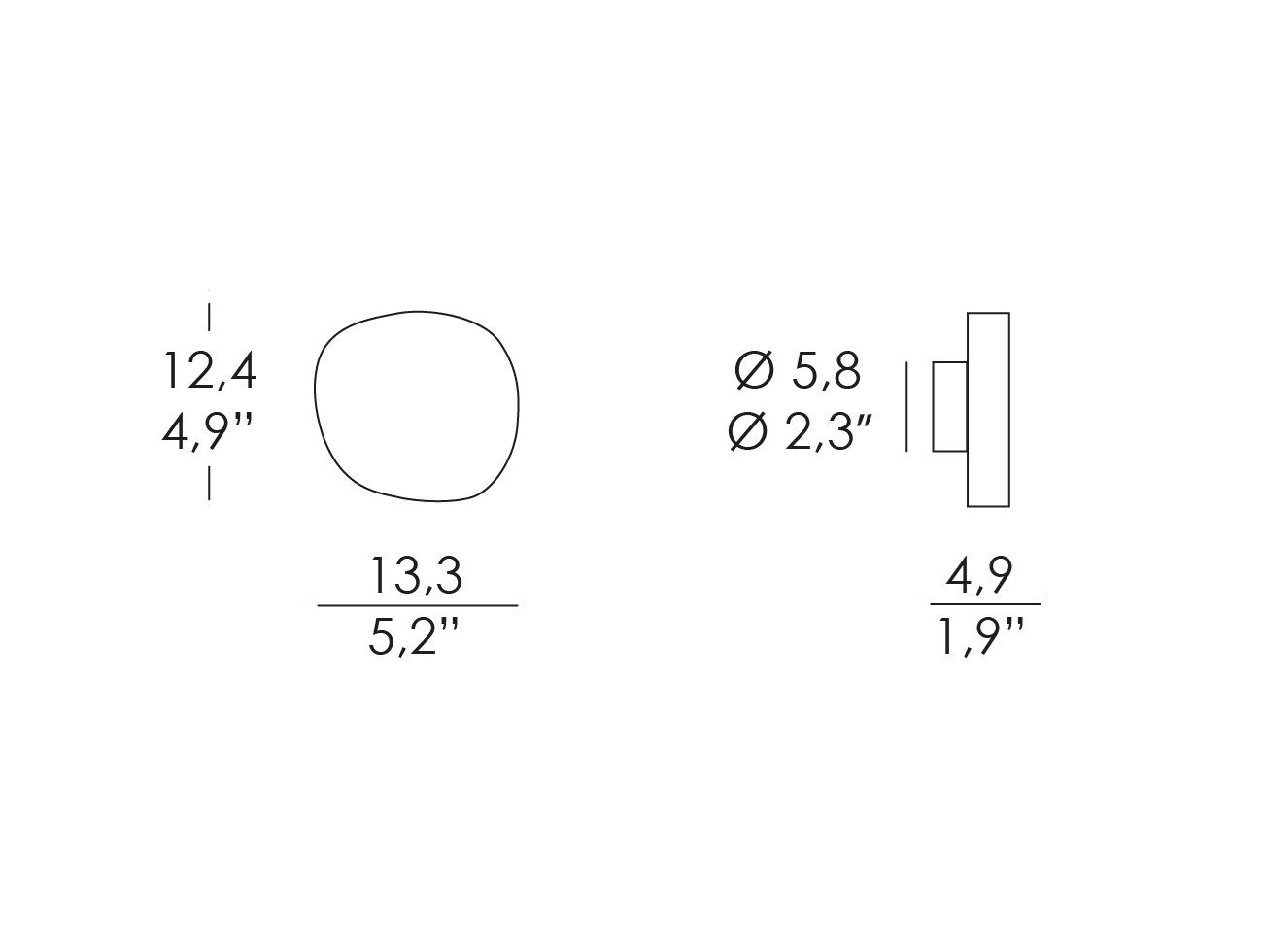 Литой алюминиевый открытый настенный светильник Zafferano галька ARCH-00034128 - Вид №4