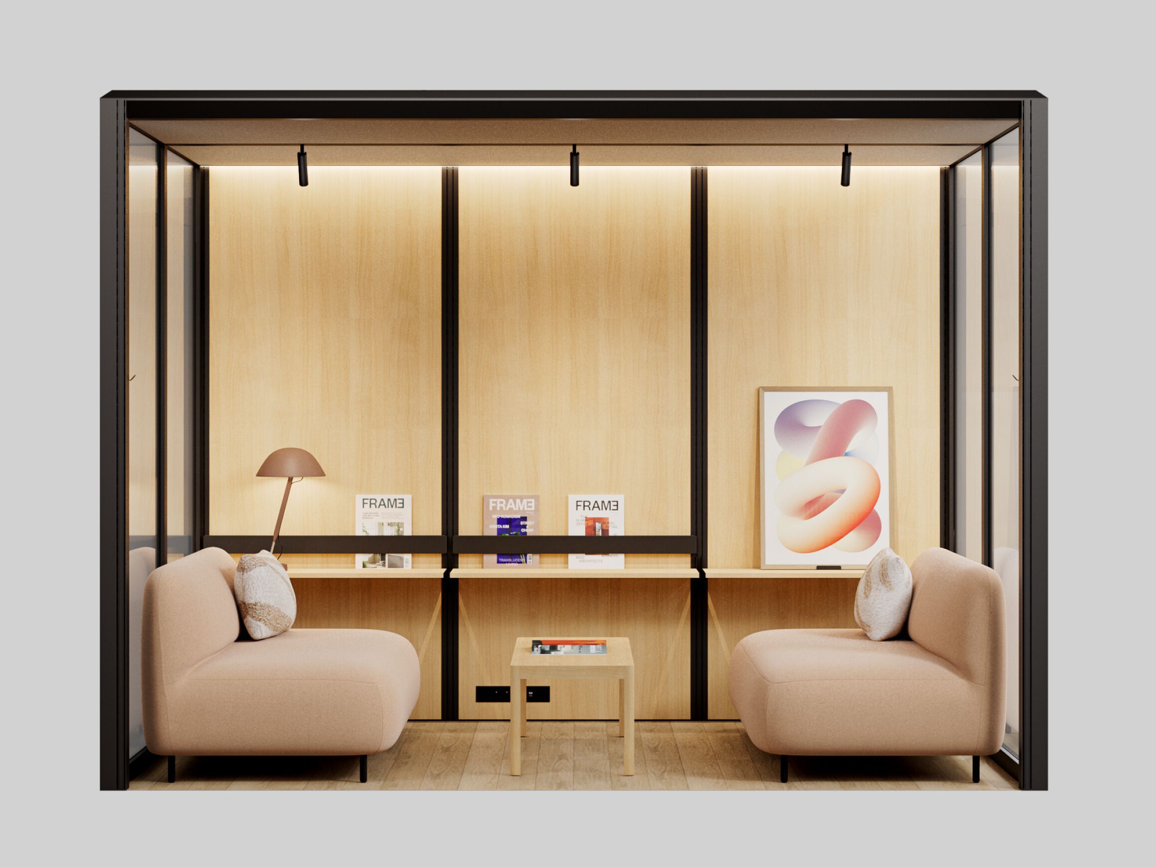 Алюминиевый и стеклянный офисный остров для кофе-брейка Mute Modular ARCH-00141600