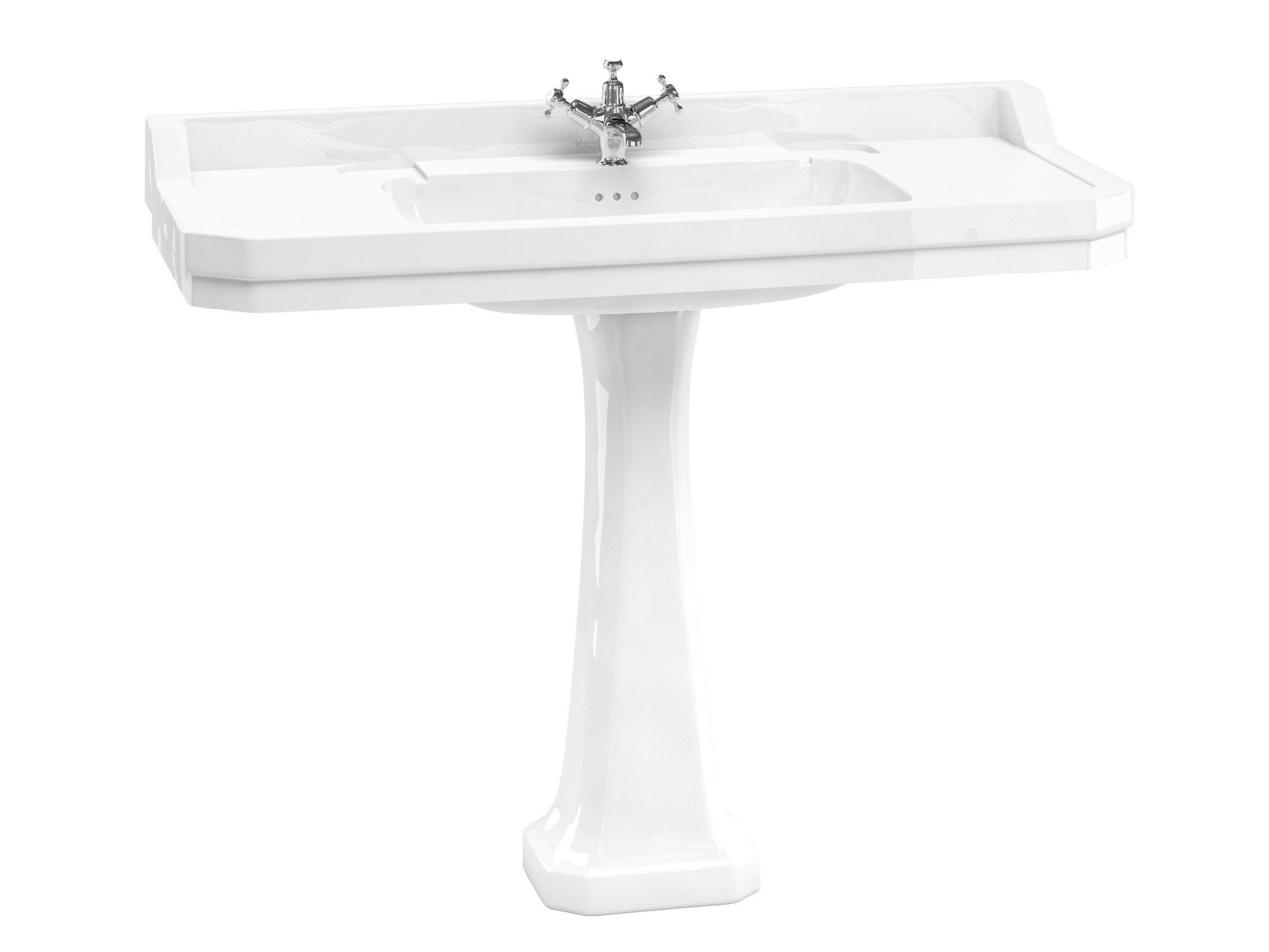 Одинарный прямоугольный умывальник из витрин на колонне Burlington Эдвардианская ARCH-00022477