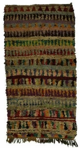 AFOLKI Прямоугольный шерстяной коврик с длинным ворсом и узором Boucherouite Taa1029be