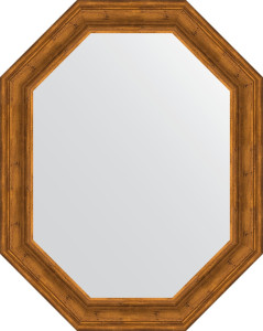 BY 7216 Зеркало в багетной раме - травленая бронза 99 mm EVOFORM Octagon