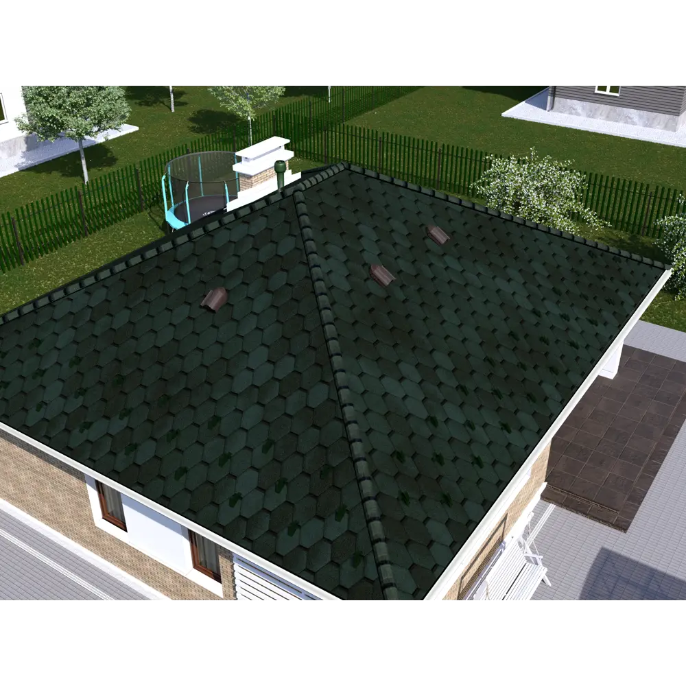 Коньково-карнизная черепица Технониколь Mida зелёный STLM-2083413 - Вид №3