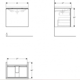 Тумба под раковину 64 см Keramag Acanto 500.610.01.2 Santreyd  - Вид №2