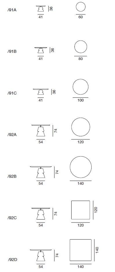 Круглый кожаный стол с Lazy Susan и каменной столешницей de Sede DS-615 ARCH-00082265 - Вид №3