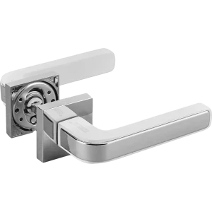 Дверные ручки Puerto AL 539-03 без запирания алюминий гальваническое покрытие цвет белый/хром