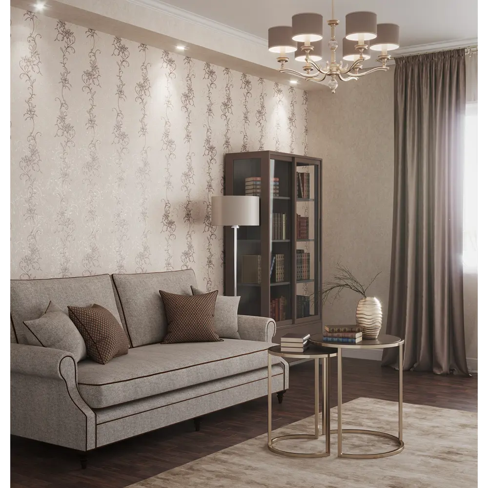 Обои флизелиновые Палитра Floris бежевые 0.53 м PL51016-22 STLM-2111737 - Вид №3