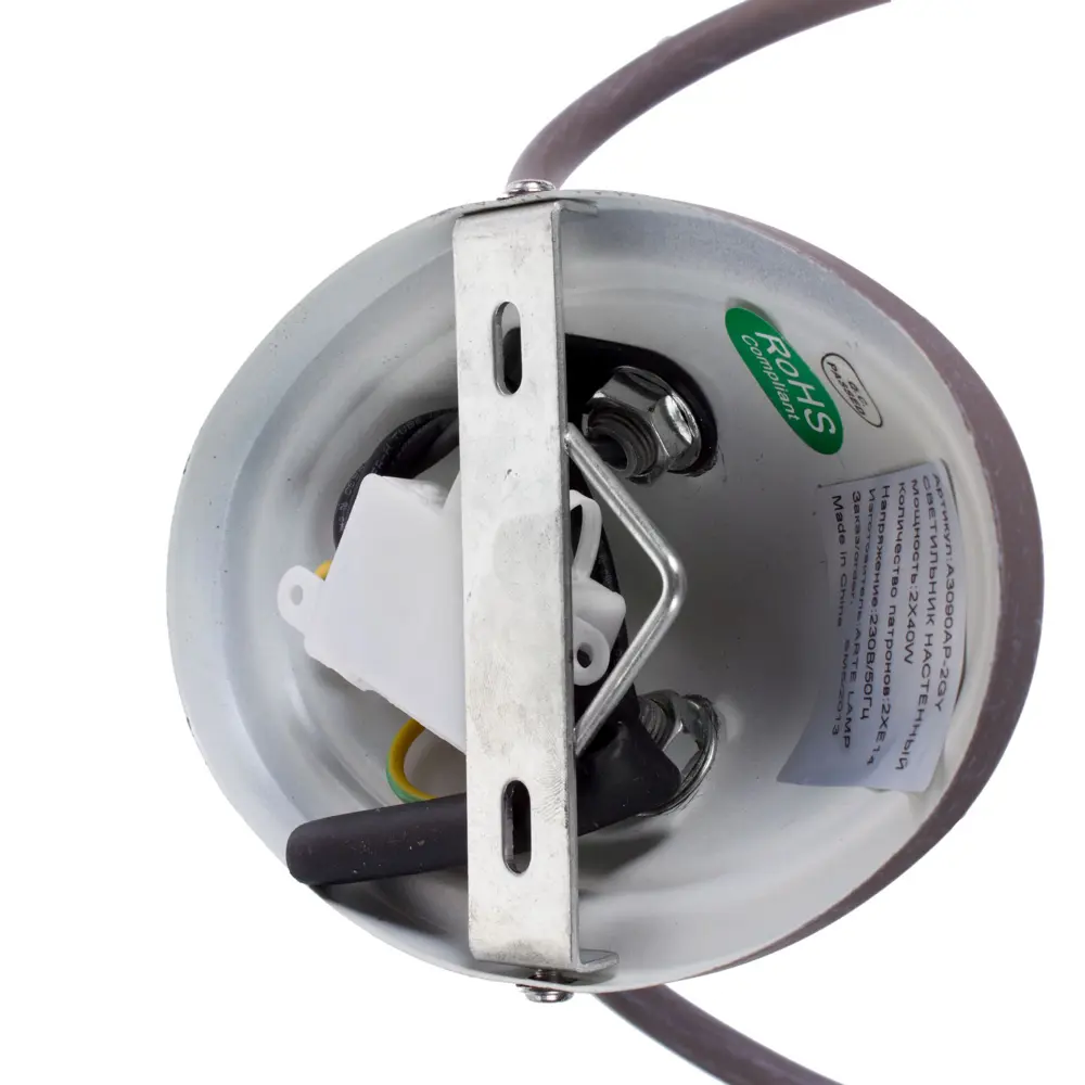 Бра Scotch 2xE14x40 Вт, металл/ткань, цвет серебро Arte Lamp STLM-2043718 - Вид №1