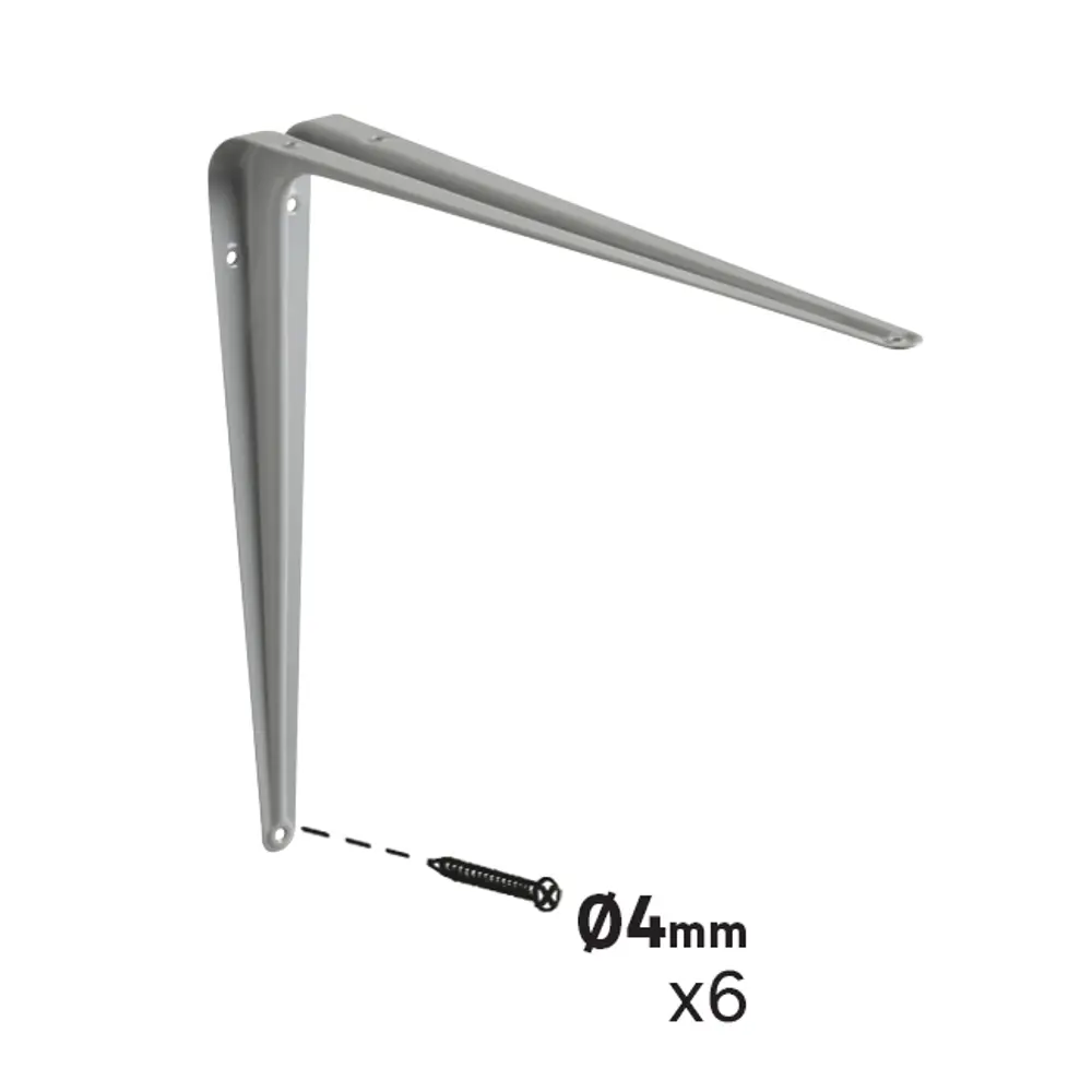 Утилитарный кронштейн Normo 30x35 см нагрузка до 23 кг цвет серый 89438014 STLM-2197045 Santreyd  - Вид №4