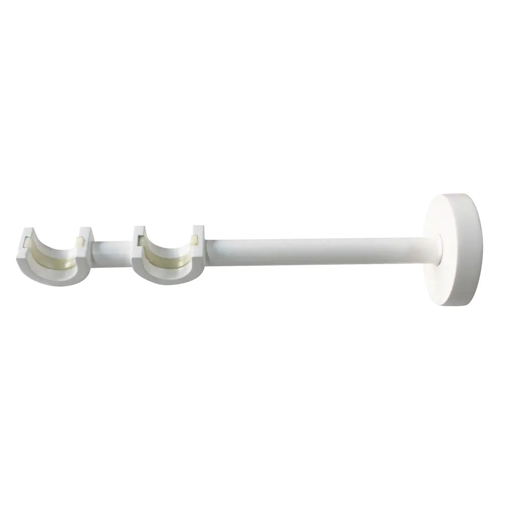 Держатель двухрядный с пластиковой вставкой Inspire металл цвет белый 20 см Белый Матовый STLM-2141358