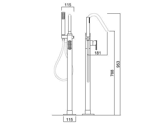 Однорычажный смеситель для ванны Rubinetteria Giulini Surf Deluxe ARCH-00114373 - Вид №2